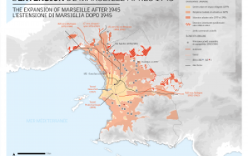 Carte de l'extension de Marseille depuis 1945