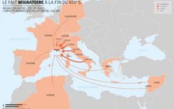 Cartes des mouvements migratoires vers Marseille à la fin du XIXe siècle