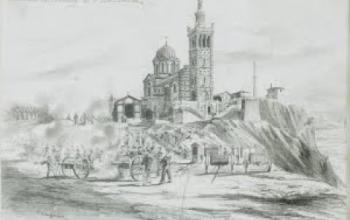 Gravure représentant Notre-Dame de la Garde